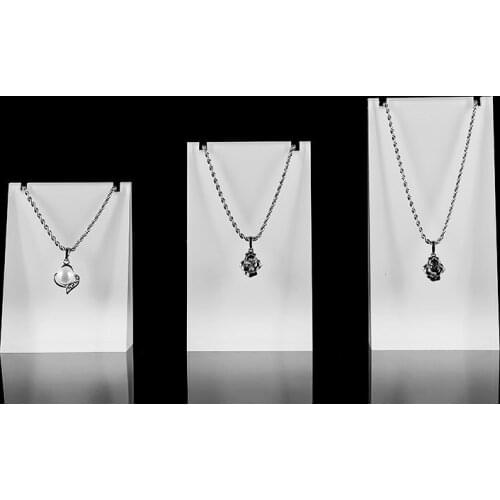Lot of 3 Clear&White Acrylic Pendant Display Holder Acrylic Necklace Display Stand Acrylic Jewellery Display Holder