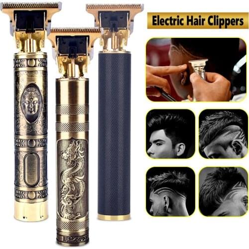 T Bald Head Hair Clipper Mower Rechargeable Trimmer T-Outliner Barber Shaving Machine Vintage Cordless Haircut Men Cutter Shaver
