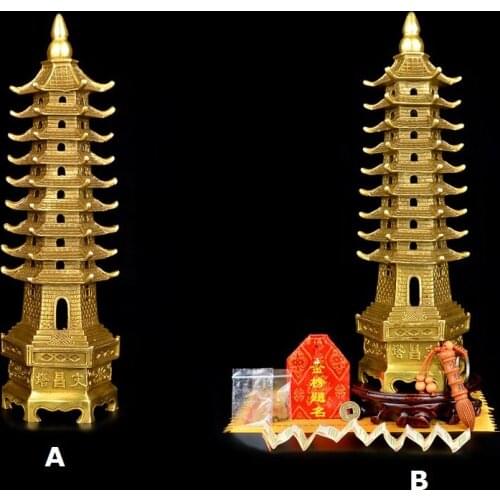 Copper Wenchang Tower 9/13 Floors Opening Home Decoration Chinese Feng Shui Gift