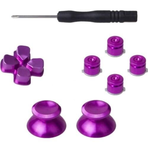 Metal Buttons Compatible with PS4 , Analog Thumbsticks & Bullet Buttons & D-pad Replacements Kits Slim Pro Controller ABCD