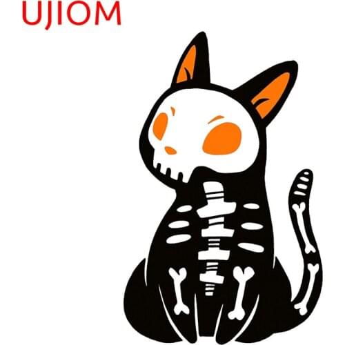 UJIOM Cartoon Skeleton Kitten Wallstickers Room Decor Sticker Home Decoration WallPoster Kids Bedroom Decal Removable Wallpaper