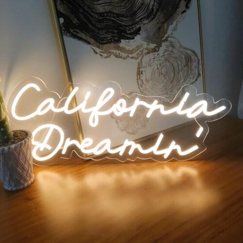 Custom Neon Sign CALIFORNIA DREAMIN Neon Sign Custom Neon Light Led Custom Pink Light Neon Wall bedroom Decoration Ins