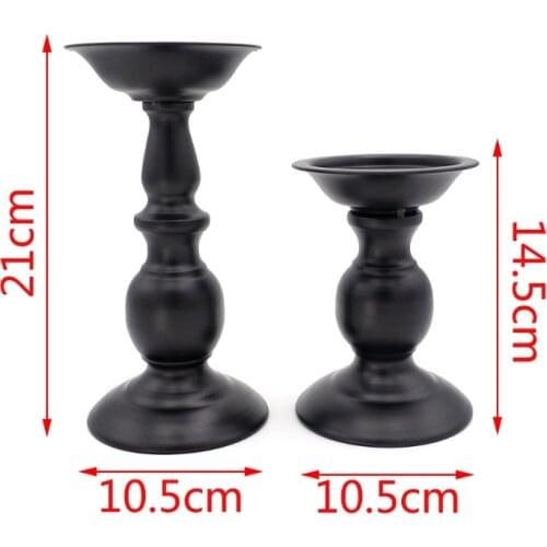 2021 New Black Metal Candlestick Candle Holder Stand Wedding Party Table Decoration Gifts