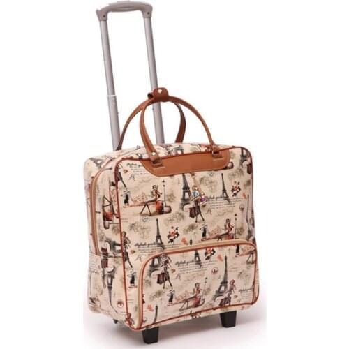 New arrival large capacity vintage the trend of travel trolley Luggage waterproof suitcase bag Plaid PU boarding bags handbag