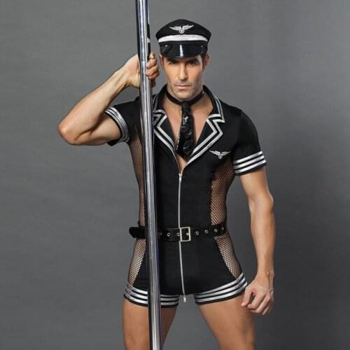 New arrival man sexy exotic costume halloween costume police uniforms