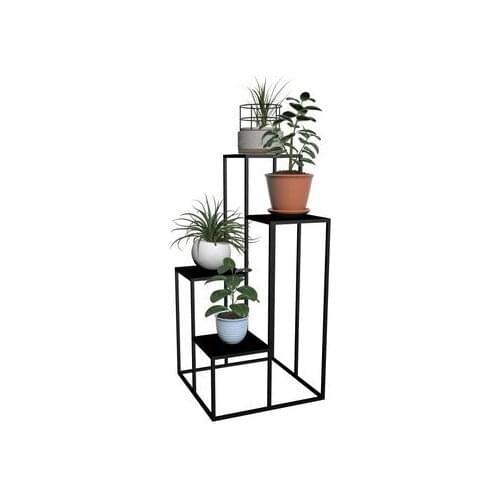 Wrought Iron Flower Stand Solid Wood Multi-layer Living Room Indoor Flower Shelf Balcony Ground Green Radish Meat Pot Rack Plant