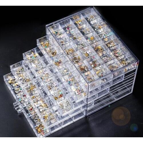 120 Grids False Nail Tips Art Accessories Tools Bead Storage Box Container DIY Craft Display Stand Transparent Practice Showing