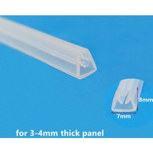 PVC Rubber U Strip Edge Shield Encloser Bound with Barb for 3mm - 4mm Glass Metal Wood Panel Board Vehicle Seals Transparent