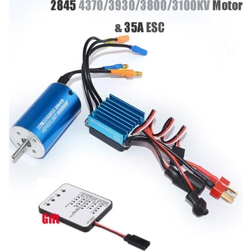 Rc 2845 4370/3930/3800/3100KV Brushless Motor+ 35A Brushless ESC + Program Card for 1/14 1/16 1/18 RC Car