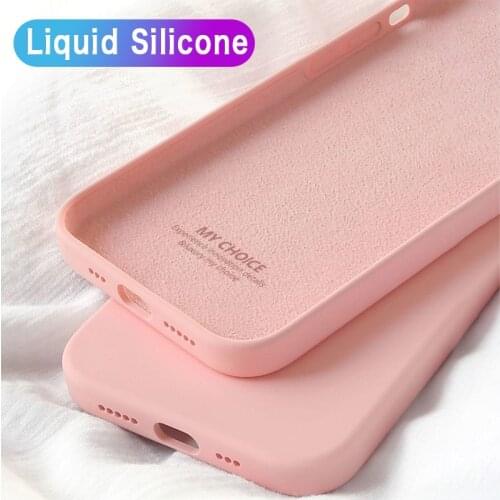 Luxury Original Square Liquid Silicone Phone Case For iPhone 12 11 Pro Max Mini XS X XR 7 8 Plus SE 2 Thin Soft Cover Candy Case