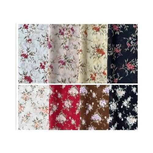 Floral dress printed fabric Non Stretch pearl Chiffon spring and summer clothing materials