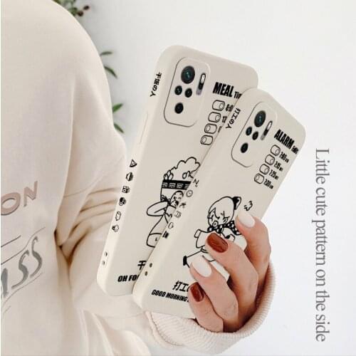 Simple Strokes To Eat Phone Case For Xiaomi Redmi Note 10 10S 9T 9 8 7 Pro MAX Redmi 9 9A K40 K40pro K30 K20 Silicone Cover