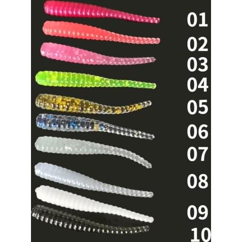 Swolfy 120pcs Soft Wrom Fishing Lure 35mm 0.3g Swimbait Jig Fish Wobbler Fishing Bait Artificial Soft Baits Ocean Rock Lure