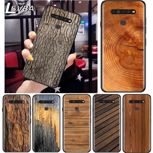 Texture Wood for LG G8 G8S G8X V30 V35 V40 V50 V60 ThinQ Q60 K40 K50 K30 K41 K51 K61 K71 K92 Black Phone Case