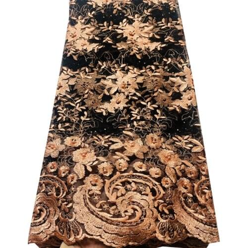 Top french Lace Stones Embroiderd African Lace Fabric High Quality French Lace Fabric Nigerian Lace Fabric For Wedding YLL3753