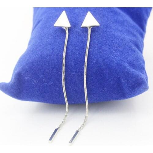 Triangle Earring Tassel Drop Earrings Women Gold Silver Long Chain Eardrop Dangle Charm Ear Jewelry Accessories Pendientes
