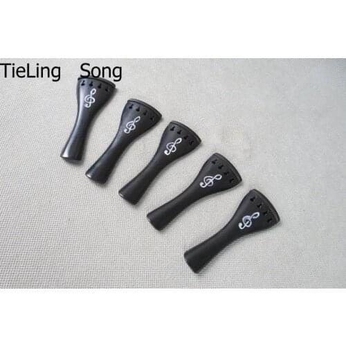 High quality 5pcs black ebony inlaid 4/4 violin tailpiece,violin parts