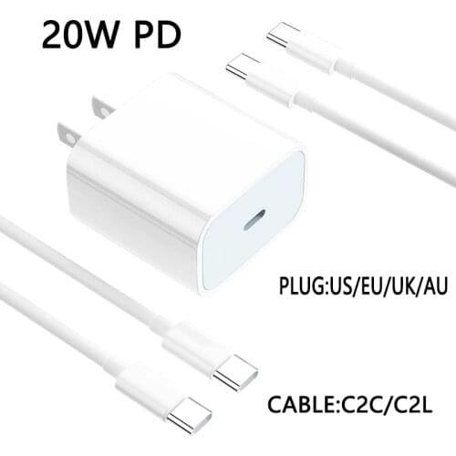 PD 20W USB Type C Charger LED EU Adapter Fast Phone Charge For iPhone 12 11 X Xs Xr 7 AirPods iPad Huawei Xiaomi Samsung