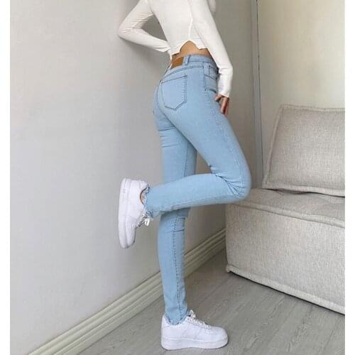 2021 New High Waist Jeans Cut Rotten Ankle For Women Sexy Denim Pants Femme elasticity Skinny Pencil Trousers