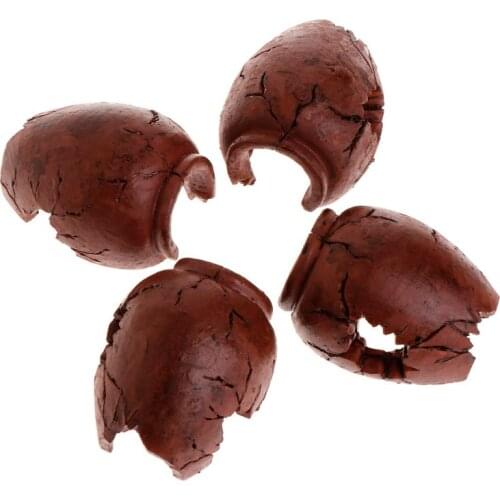 4 Pcs/Set Aquarium Pot Tile Hide Cave For Fish Tank Reptile Case Toys Resin Decoration Ornament Fish Shrimp Play Decor Supplies