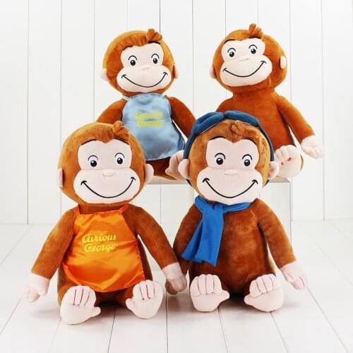 4Styles 12"30cm Curious George Plush Doll Boots Monkey Plush Stuffed Animal Toys For Boys and Girls