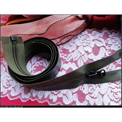 5#nylon zipper 100cm olive black waterproof EN71PAR3 accessories zipper for DIY TPU Resistance to low temperature