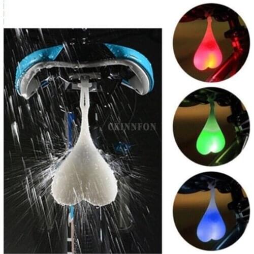 50Pcs/Lot Cycling Balls Tail Silicone Light Creative Bike Waterproof Night Essential LED Red Warning Lights Bicycle