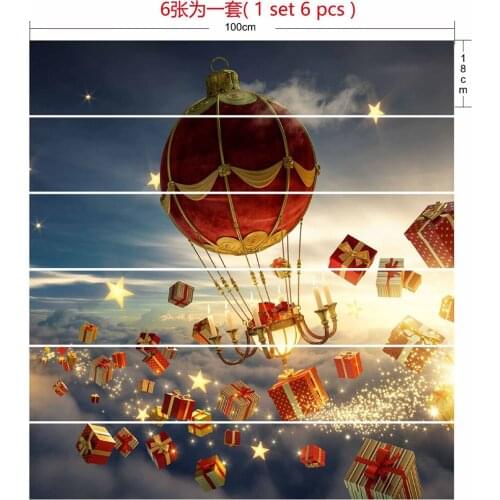 6 Pcs Christmas Decor Stair Stickers Wall Floor Sticker Wallpaper Living Room Home Decoration Accessories