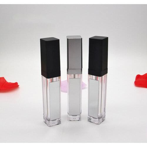 7ml DIY Square Lip Gloss Tubes Empty Lip Gloss Bottle with LED Light Mirror Clear Cosmetic Lip Balm Containers Makeup Tools