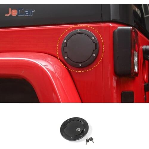 Aluminum Alloy Fuel Door Filler Gas Tank Cap Cover with Lock for Jeep Wrangler JK 2007-2017 Exterior Accessories