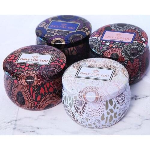 Scented candle jar empty round tinplate can DIY handmade candle tea food candy tablet accessories storage box with lid SN3191