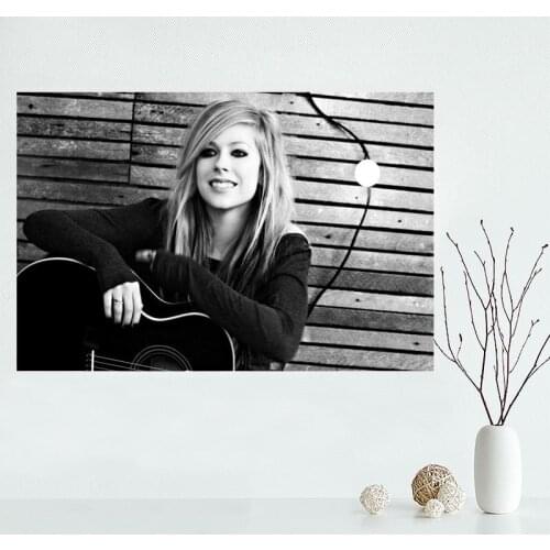Custom Avril Lavigne Canvas Painting Poster Cloth Silk Fabric Wall Art Poster for Living Room Home Decor