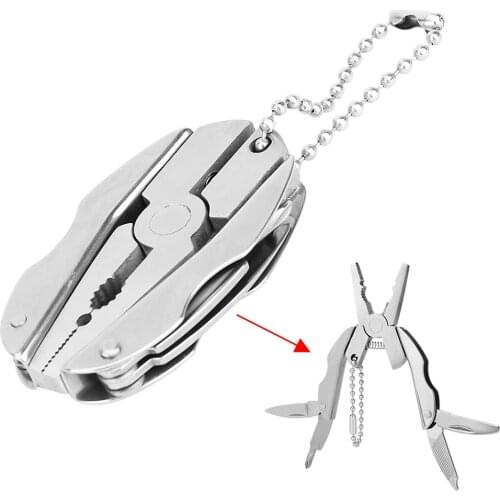 Car Key Chain Mini Pliers Knife Multi Tool Key Ring Outdoor Portable Hand Tool Multitool Screwdriver Auto Keychain Car-styling