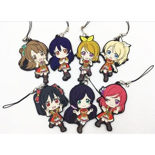 G00873 Love Live Kotori Anime keychain Nico Rin Umi Maki Chika Dia Riko Yoshi kc Kunikida Kanan Rubber strap/phone charm
