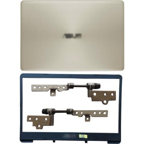 NEW Gold Non-Touch Laptop Case LCD Back Cover/Front Bezel/Hinges For ASUS VivoBook X411 X411U UF UN UA Notebook Computer Case