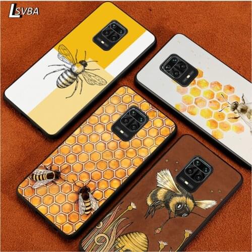 Black Soft Cover Flying Honey Bee for Xiaomi Redmi Note 9 9S 8 8T 7 7S 6 5A 5 4X 4 Pro Max Prime Phone Case