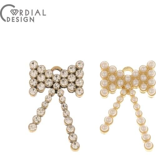 Cordial Design 50Pcs 15*24MM Jewelry Accessories/DIY/Rhinestone Pendant/Imitation Pearl/Hand Made/Jewelry Findings & Components