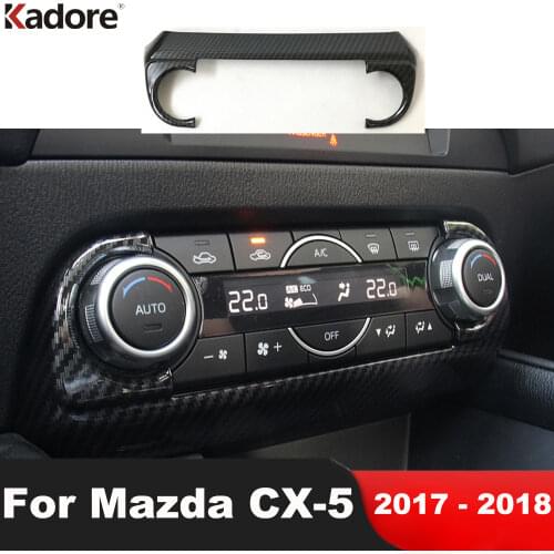 For Mazda CX5 CX-5 2017 2018 Carbon Fiber Car Interior Air Condition Button Switch Frame Cover Trim Sticker Accessories