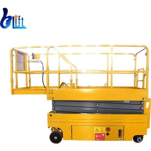 6-8m Load 300kg Work Height 8m-10m Electric Mobile Scissor Table Lift For Warehouse Crane