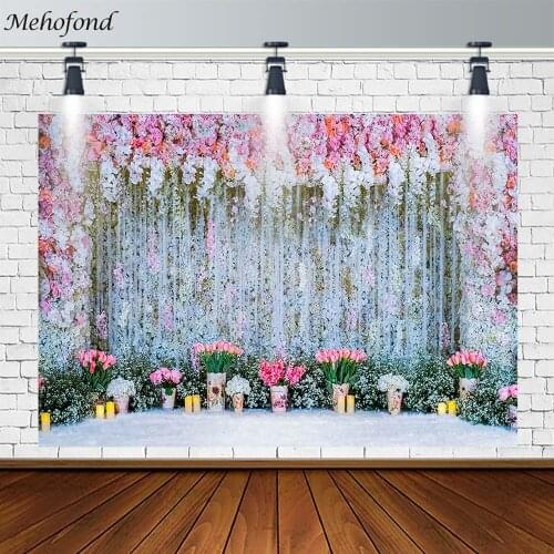 Mehofond Girl Baby Shower Birthday Party Backdrop Sea Of Flower Decoration Photography Background Photo Studio Bannner Photozone