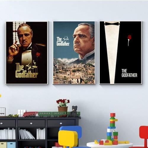 Classic Movie Gangsters Godfather Art Home Decor Quality Canvas Painting Poster Picture Bedroom Living Sofa Wall Decor