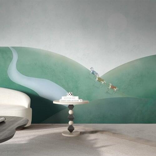 MASAR Fresh prairie field custom mural teen dream color wallpaper living room bedroom background wallpaper Road