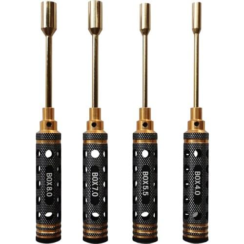 4pcs Hex Nut Drivers Screw Driver Tools Kit Set for RC Helicopter RC Boat RC Cars,4.0/5.5/7.0/8.0mm NUT Key Socket Screwdrivers