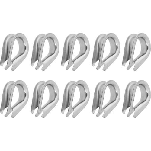 304 Stainless Steel Thimble for 8mm 10mm 12mm Diameter Wire Rope Cable Thimbles Rigging -Pack of 10