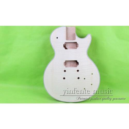 Unfinished electric guitar body mahogany made maple maple top