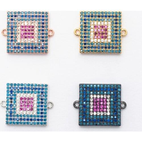 New Arrivals Color Crystal Square Jewelry Connector DIY Bracelet Necklace Accessories Wholesale