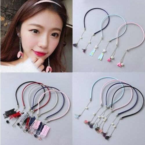 Tassel Earring Hair Hoop Novelty Women Girl Hairbands Sweet Hair Bezel Streamer Pandent Headband Fashion Hair Accessories