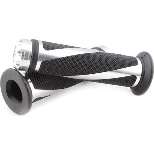 Evomosa Motorbike 7/8" Hand Grips For Aprilia Benelli BMW Ducati Gilera Motorcycle Handle Bar Dirt Bike Silver Bar End