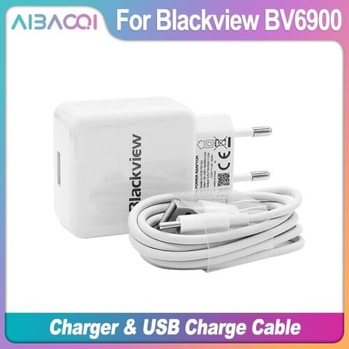 AiBaoQi Brand New USB Adapter Charger EU Plug Travel Switching Power Supply+Usb Cable Data Line For Blackview BV6900 Phone