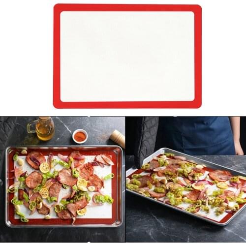 Silicone Baking Mats Cookie Pad Non-Stick Reusable Baking Tray Mats Sheet Set for Cookies Pastry Tools Batters Flour Fondant BBQ